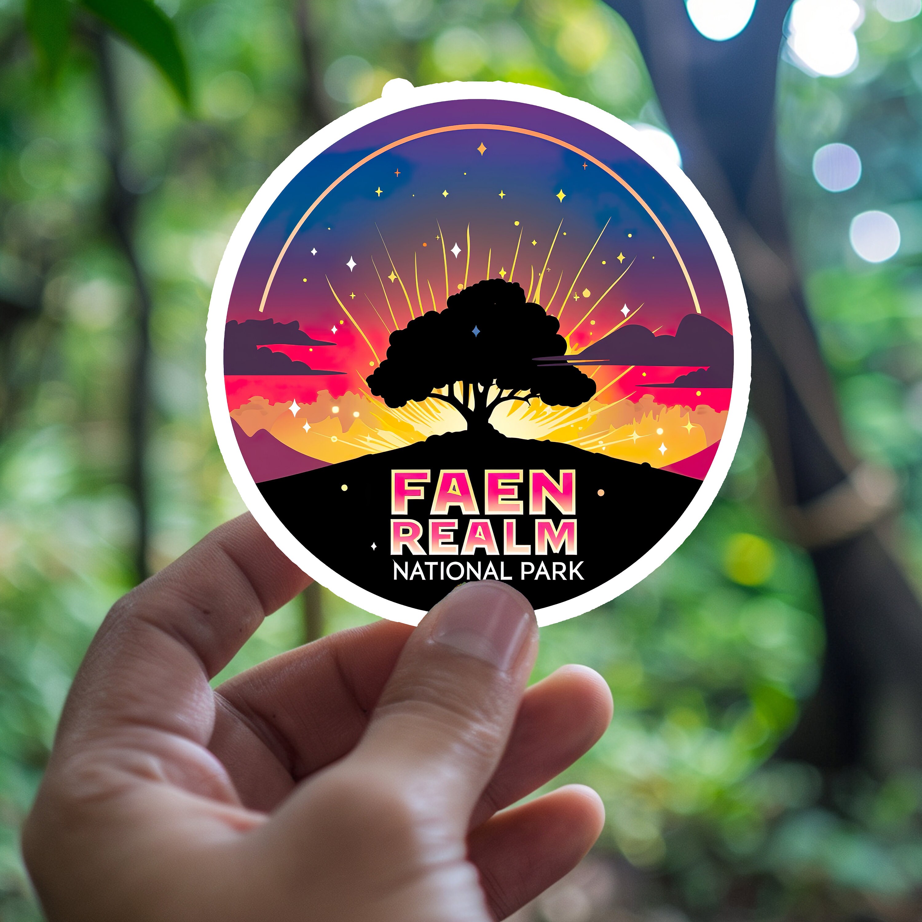 Faen Realm National Park Sticker Waterproof Vinyl Sticker  Name of the Wind Sticker Laptop Phone Bottle Decal Bookish Gift Kingkiller