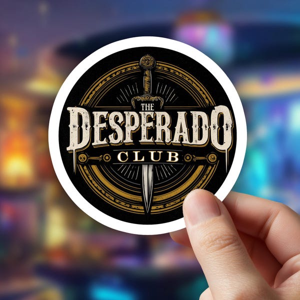 Desperado Club Sticker | Dungeon Crawler Carl Fan Art | Vinyl Decal | Durable and Waterproof