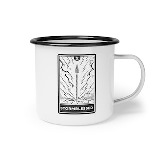 Carta de tarô Stormblessed caneca esmaltada de 12 onças, inspirada no arquivo Stormlight, presente literário