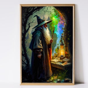 Wizard Art, Fantasy Art, Mythical Art, Magical Art, Digital Download, Wall Art, Enchanted, Whimsical, Spell, Decor, Print