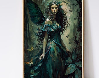 Fairy Art, Enchanted Forest Art, Fantasy Art, Mythical Art, Magical Art, Digital Download, Wall Art, Whimsical, Decor, Print