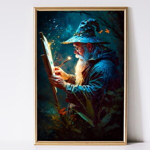 Wizard Art, Fantasy Art, Mythical Art, Magical Art, Digital Download, Wall Art, Enchanted, Whimsical, Spell, Decor, Print