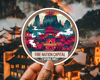 Fire Nation Capital National Park sticker waterdicht vinyl sticker avatar sticker laptop telefoon fles sticker reis cadeau fantasie buiten