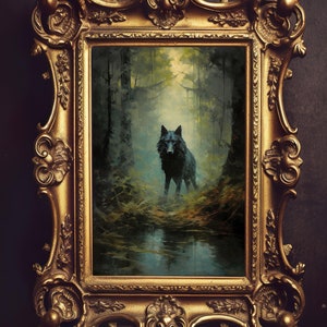 Wolf Art, Fantasy Art, Mythical Art, Magical Art, Fantasy Landscape Art, Digital Download, Wall Art, Enchanted, Whimsical, Decor, Print