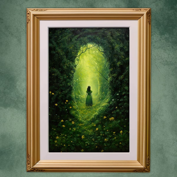 Enchanted Forest Art, Fantasy Art, Mythical Art, Magical Art, Fantasy Landscape Art, Digital Download, Wall Art, Whimsical, Decor, Print