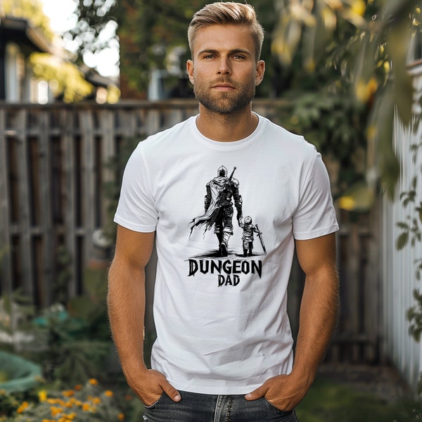 Dungeon Dad T-Shirt, DnD Dungeon Dad Shirt, Fun TTRPG D&D Fathers Day, Bday or Xmas Gift, Dungeons and Dragons Clothing for Him