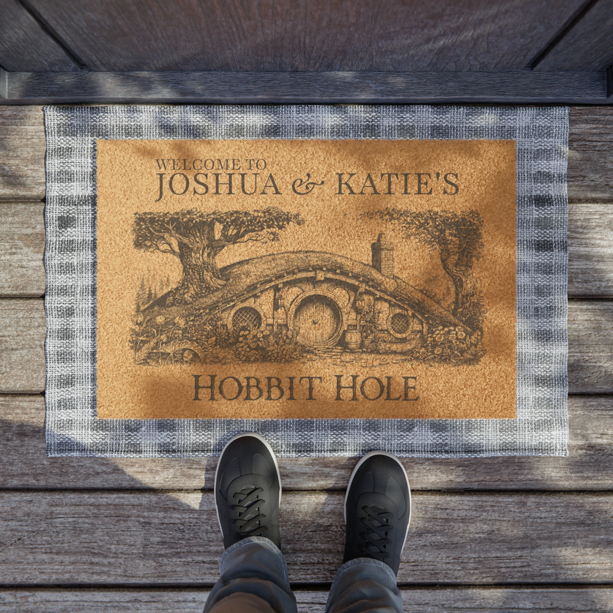 Personalized Hobbit Hole Welcome Doormat, Lord of the Rings Inspired ...