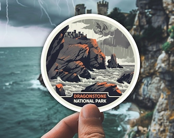 Dragonstone National Park Sticker Waterproof Vinyl Sticker House of Dragons Sticker Laptop Phone Bottle Decal Bookish Gift Outdoor Fantasy