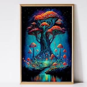 Enchanted Forest Art, Fantasy Art, Mythical Art, Magical Art, Fantasy Landscape Art, Digital Download, Wall Art, Whimsical, Decor, Print