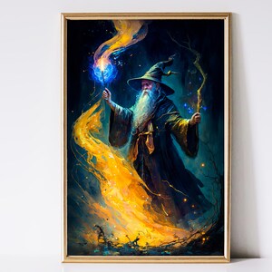 Wizard Art, Fantasy Art, Mythical Art, Magical Art, Digital Download, Wall Art, Enchanted, Whimsical, Spell, Decor, Print