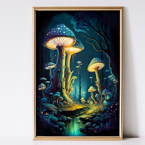 Enchanted Forest Art, Fantasy Art, Mythical Art, Magical Art, Fantasy Landscape Art, Digital Download, Wall Art, Whimsical, Decor, Print