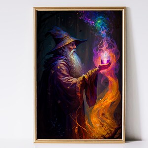 Wizard Art, Fantasy Art, Mythical Art, Magical Art, Digital Download, Wall Art, Enchanted, Whimsical, Spell, Decor, Print