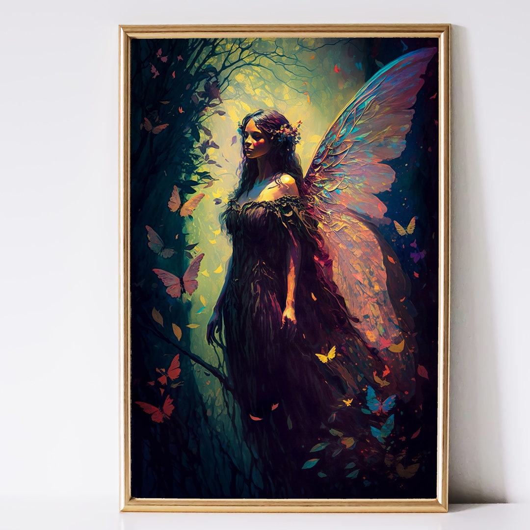 Fantasy Art Print. Dandelion Fairy. Enchanted Forest. Faerie