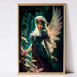 Fairy Art, Enchanted Forest Art, Fantasy Art, Mythical Art, Magical Art, Digital Download, Wall Art, Whimsical, Decor, Print