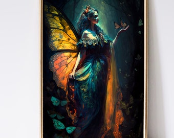 Fairy Art, Enchanted Forest Art, Fantasy Art, Mythical Art, Magical Art, Digital Download, Wall Art, Whimsical, Decor, Print
