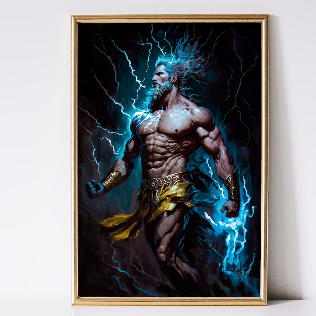 Zeus Greek God Art, Greek Mythology Art , Fantasy Art, Mythical Art