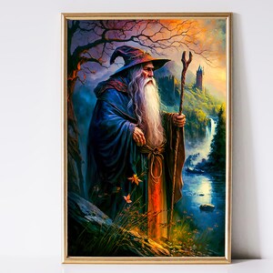 Wizard Art, Fantasy Art, Mythical Art, Magical Art, Digital Download, Wall Art, Enchanted, Whimsical, Spell, Decor, Print