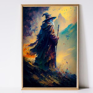 Wizard Art, Fantasy Art, Mythical Art, Magical Art, Digital Download, Wall Art, Enchanted, Whimsical, Spell, Decor, Print