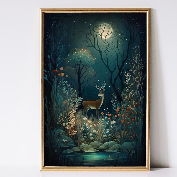 Enchanted Forest Art, Fantasy Art, Mythical Art, Magical Art, Fantasy Landscape Art, Digital Download, Wall Art, Whimsical, Decor, Print
