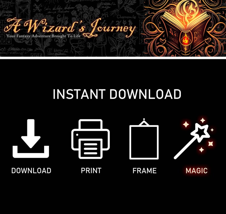 Fantasy Library Art, Books and Reading Art, Fantasy Art, Mythical Art, Magical Art, Digital Download, Wall Art, Whimsical, Decor, Print image 6