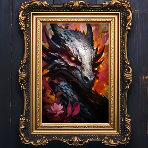 Dragon Art, Fantasy Art, Mythical Art, Magical Art, Fantasy Landscape Art, Digital Download, Wall Art, Enchanted, Whimsical, Decor, Print