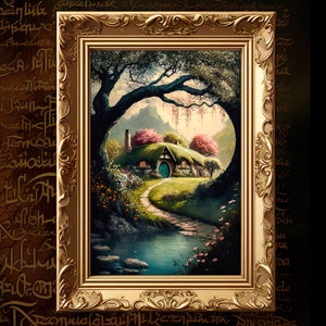 Tolkien Inspired, Fantasy Art, Mythical Art, Magical Art, Fantasy Landscape Art, Digital Download, Wall Art, Enchanted, Whimsical, Print