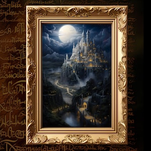 Tolkien Inspired, Fantasy Art, Mythical Art, Magical Art, Fantasy Landscape Art, Digital Download, Wall Art, Enchanted, Whimsical, Print