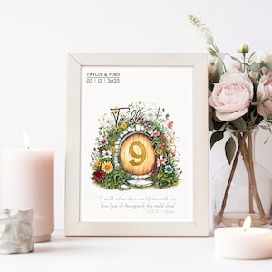 Aangepaste Bagend bruiloft tafelnummers met namen, tafelnummers afdrukbaar, gepersonaliseerd, digitaal downloaden, LOTR Decor, meerdere maten, fantasie
