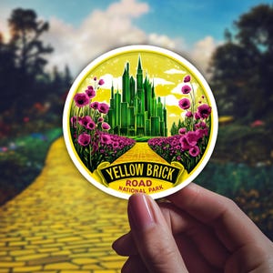 Yellow Brick Road National Park Sticker Waterproof Vinyl Sticker Laptop Phone Bottle Decal Bookish Gift Outdoor Fantasy Travel Location