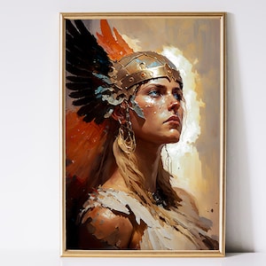 Valkyrie Art, Norse Mythology Art , Fantasy Art, Mythical Art, Magical Art, Digital Download, Wall Art, Vintage, Decor, Print