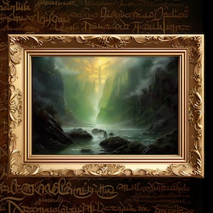 Tolkien Inspired, Fantasy Art, Mythical Art, Magical Art, Fantasy Landscape Art, Digital Download, Wall Art, Enchanted, Whimsical, Print