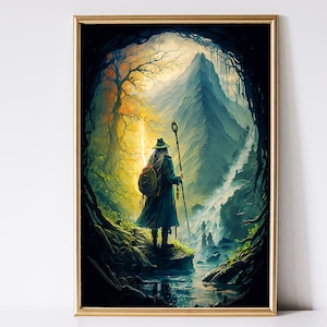 Wizard Art, Fantasy Art, Mythical Art, Magical Art, Digital Download, Wall Art, Enchanted, Whimsical, Spell, Decor, Print