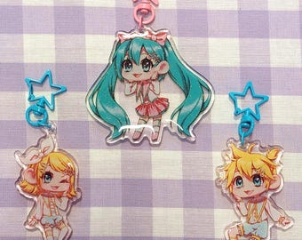 Pastel Vocaloid Keychain Hatsune Miku Kagamine Rin Kagamine Len