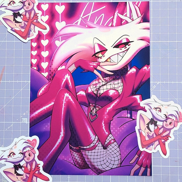 Prints illustration Pink Angel Dust Hazbin Hotel