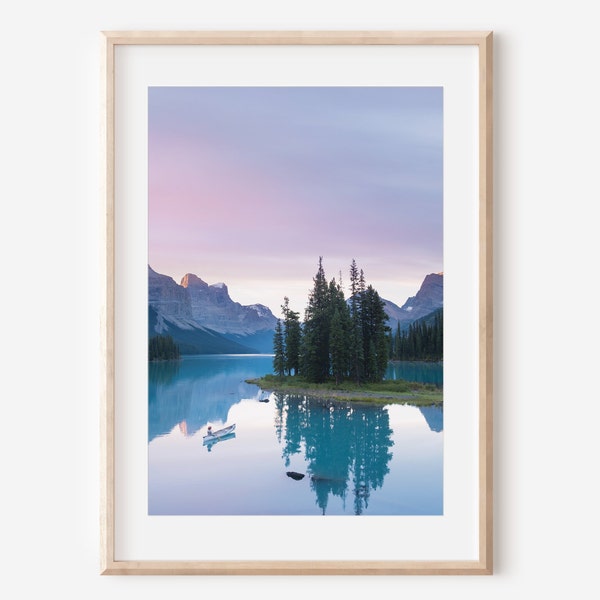 Spirit Island, Jasper National Park sunrise over Lake Maligne - Fine Art Print | Canvas