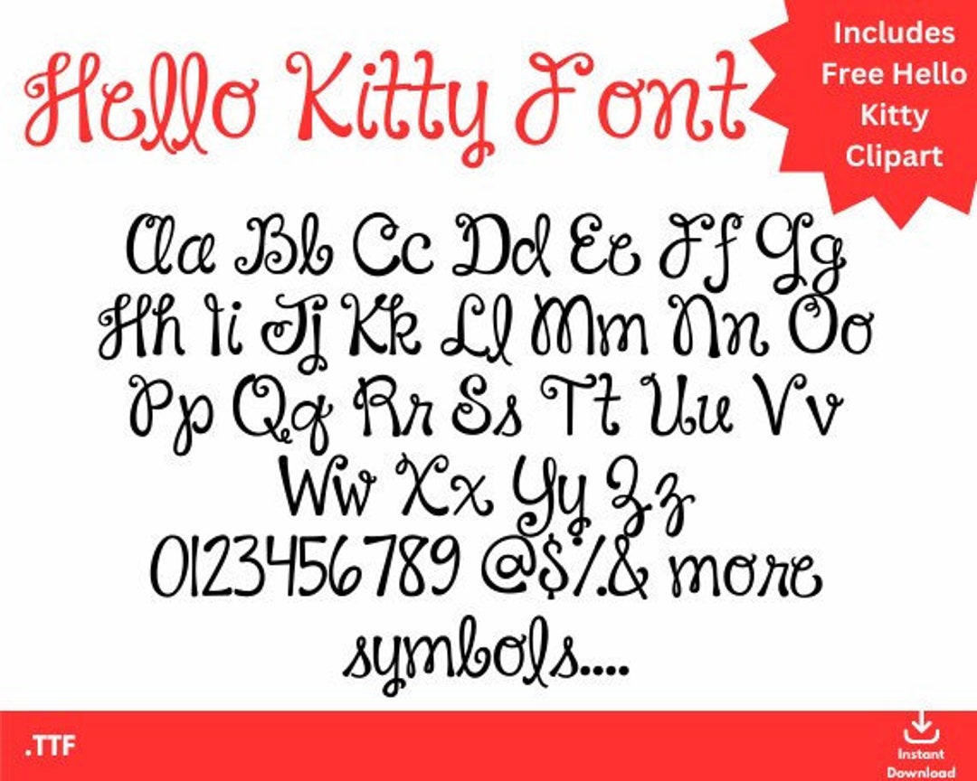 Kawaii Kitty Font and Clipart Kitty Font Kawaii Kitty Png - Etsy