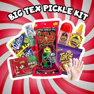 Chamoy Pickle Kit | Big Tex Dill Pickle Kit | Sour Pickle kit | Garlic Pickle Kit | Hot Pickle |ASMR MUKBANG | International shipping avail
