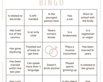 Brautparty BINGO - Brautparty Spiel - Sofortiger digitaler Download