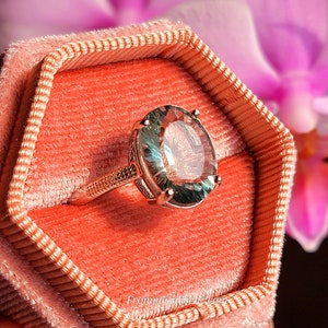 Fluorite Sterling Silver Women Crystal Ring - Adjustable