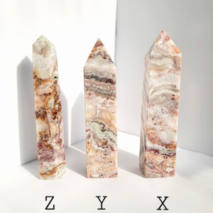 Pink Crazy Lace Agate Crystal Tower