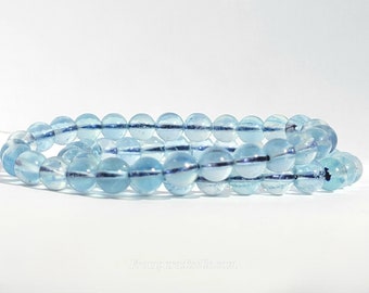 Aquamarine Crystal Stretch Gemstone Bracelet - #5 Aquamarine - Handmade Jewelry - March Birthstone Pisces
