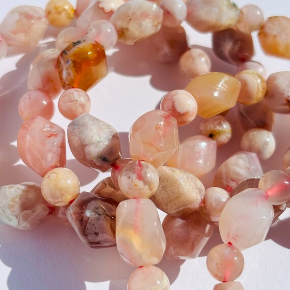 Handmade Pink Flower Agate Crystal Bracelet - image 4