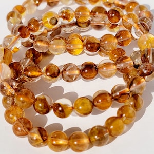 Golden Healer Armband Golden Healer Kristall Armband Handgemachter Schmuck Geschenk Golden Healer Gelb Hämatit Quarz Edelstein Armband Stretch