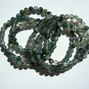 Moss Agate Crystal Stretch Bracelet