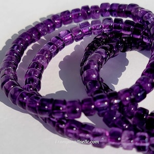 Amethyst Crystal Bracelet #3 - Stone of Peace - Handmade Jewelry - Crown Chakra