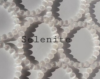 SELENITE (Satin Spar) Crystal Stretch Bracelet