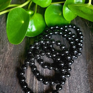 Schwarzer Obsidian Kristall Armband: Vulkanglas, Wurzelchakra Schmuck