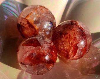 Fire Quartz Mini Sphere: Root & Sacral Chakra Stone of Vitality