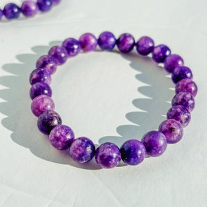 Lepidolite Crystal Handmade Bracelet - Mica - Stone of Peace - Handmade Jewelry - Crown Chakra