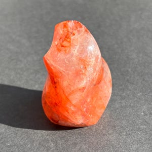 Fire Quartz Red Hematoid Crystal Flame Sculpture - 137g